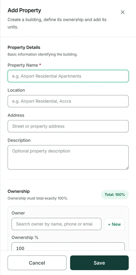 Give the building a name and an address. The name is what appears on documents, so use the name people call it by.