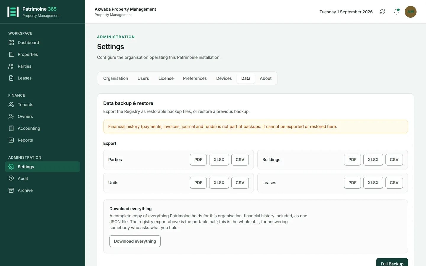 Open Settings and choose the Data tab.