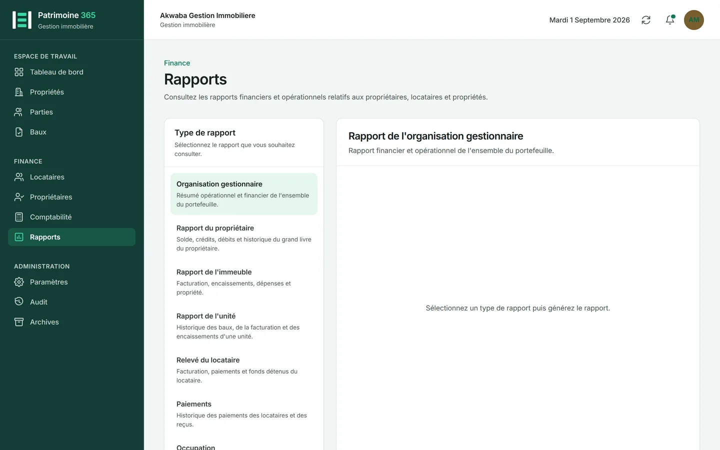 Ouvrez Rapports depuis la barre latérale et choisissez le rapport voulu.